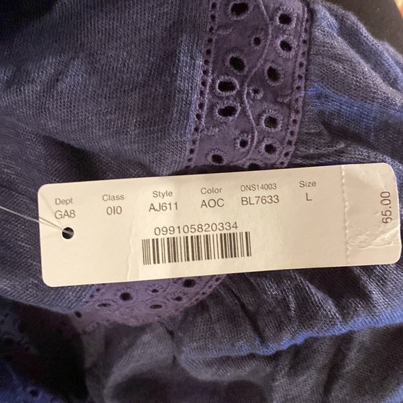 J.Crew Linen Flutter Sleeve Tee In Arctic Ocean size Large
NEW - Picture 3 of 4